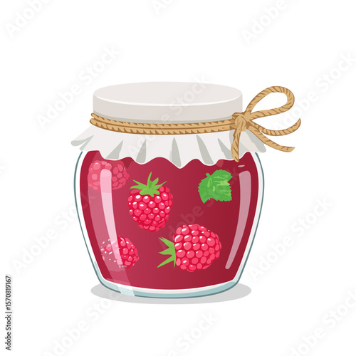Raspberry Jam Jar Illustration