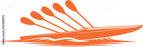 Orange rowing team vector illustration design for sports and competition use