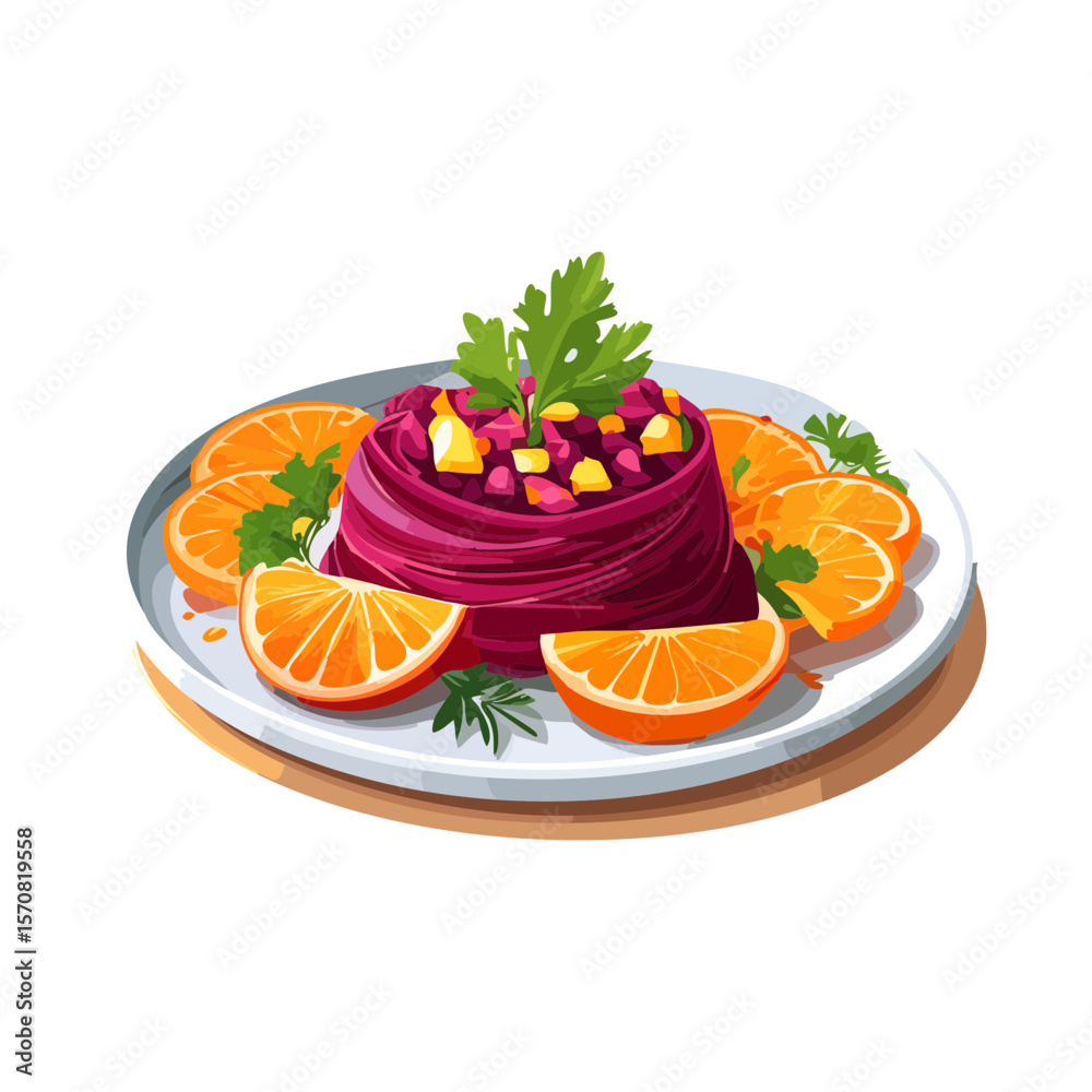 Beetroot Salad with Orange Garnish, A Vibrant and Healthy Vegetarian Dish