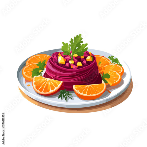 Beetroot Salad with Orange Garnish, A Vibrant and Healthy Vegetarian Dish