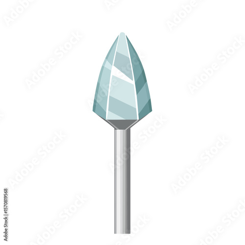 Cone-Shaped Diamond Nail Drill Bit with Metal Shank - Professional Manicure Tool