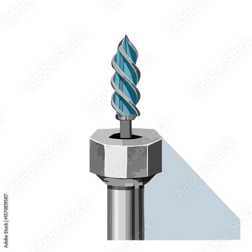 Carbide Burr Rotary File with Spiral Flute for Material Removal SVG Illustration
