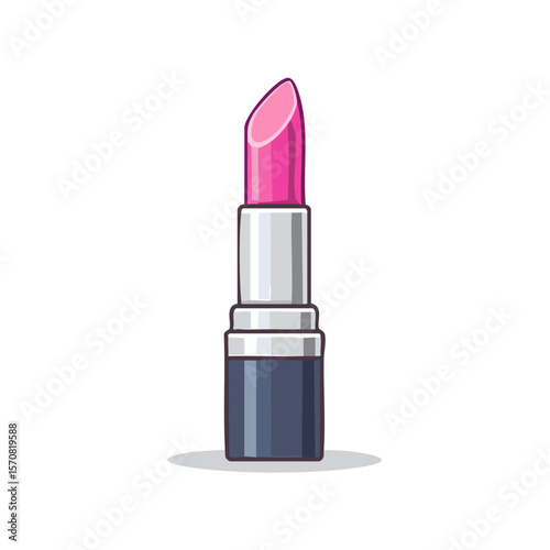 Stylish pink lipstick tube on a black background beauty and cosmetic concept