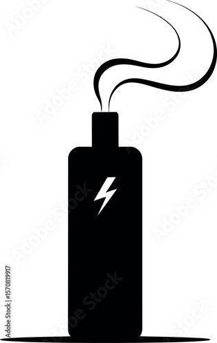 Vape pen illustration black and white vapor smoking device e cigarette design