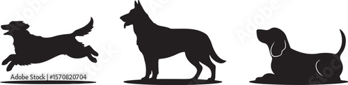 Dog Silhouette SVG Bundle
Standing & Playing Dog Vectors
Pet Dog Shadow Clipart Pack