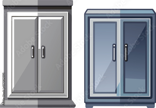 Vector illustration of shelf cabinet 
