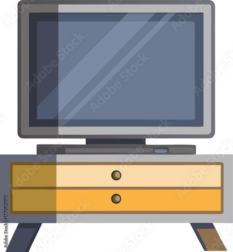 flat screen tv with blank screen vector illustration 