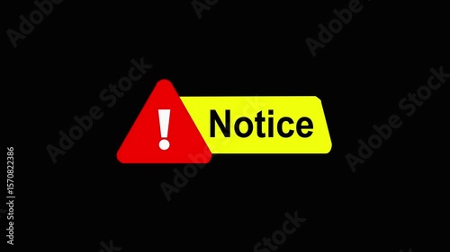 Online fraud and theft. notice sign with Exclamation mark Animation. 4K video.