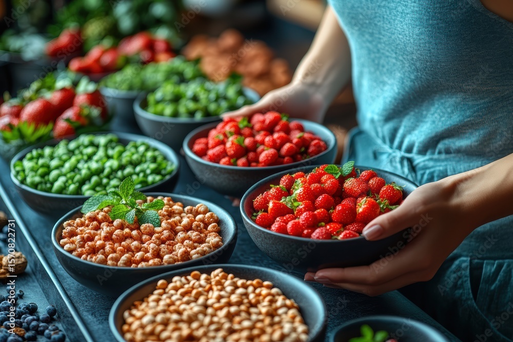 Obraz premium Fresh and healthy snack ideas featuring colorful fruits and vegetables for weight management