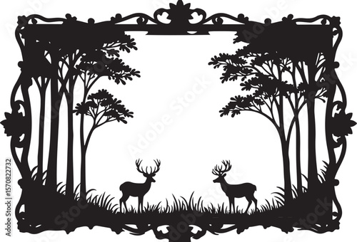 Deer Forest Border Frame Set