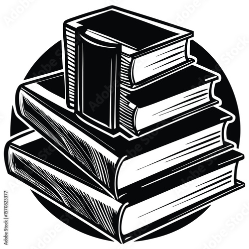 books on white background