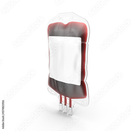 Blood Bag, Medical Supply for Transfusion , 3d render, transparent background, PNG