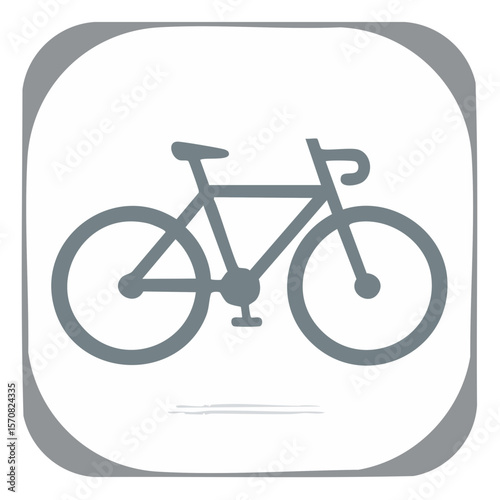 Bike icon simple gray bicycle design on white background  Urban transport travel symbol for road cycling and green transportation