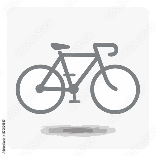 Simple gray bicycle icon isolated on white Minimalist design for transportation or lifestyle themed project