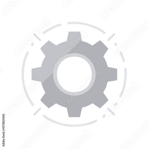 Cogwheel Machine Icon Symbolizing Engineering Precision and Technological Innovation Isolated on Black Background