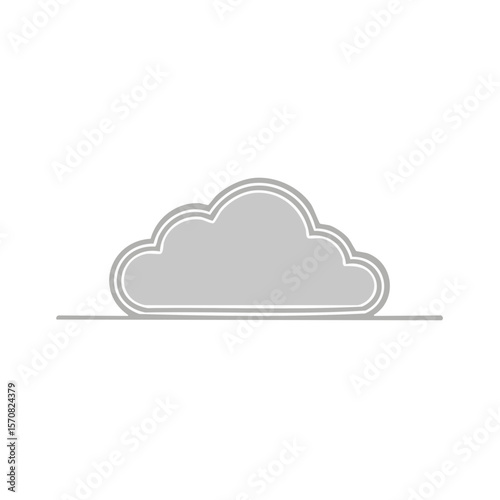 Stylized cloud icon illustration on black background, weather element, atmospheric vector