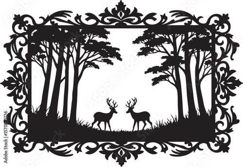 Deer Forest Border Frame Set