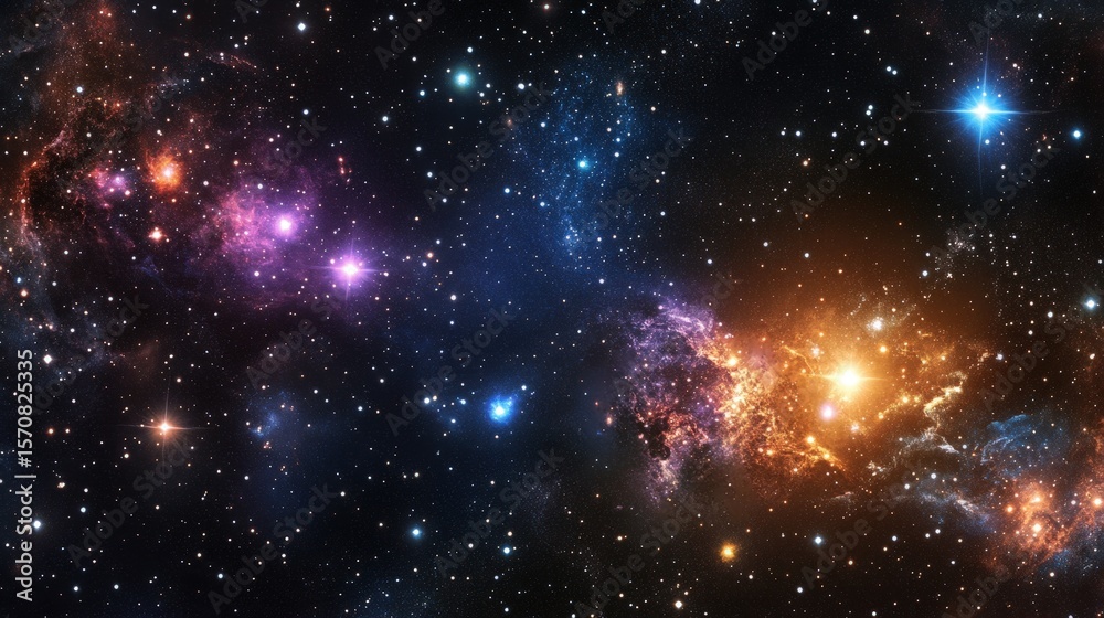 Naklejka premium Beautiful Starry Sky CloseUp