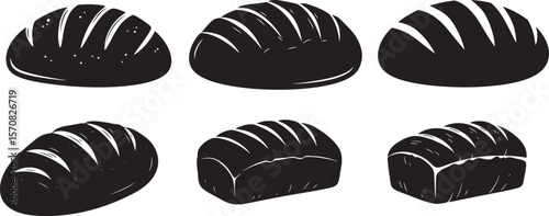 Bread loaf silhouette vector illustration
