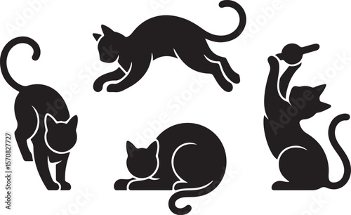 Cat Silhouette Vector Bundle
Sitting & Sleeping Cat SVG
Pet Cat Pose Clipart Set