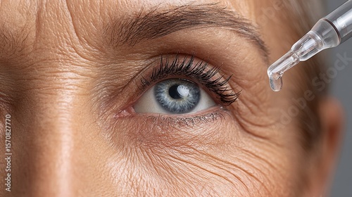 Nurse administering eye drops to elderly patient in hospital setting compassionate care for the old by medical professionals