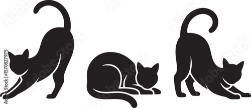 Cat Silhouette Vector Bundle
Sitting & Sleeping Cat SVG
Pet Cat Pose Clipart Set