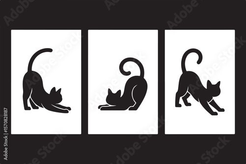 Cat Silhouette Vector Bundle
Sitting & Sleeping Cat SVG
Pet Cat Pose Clipart Set