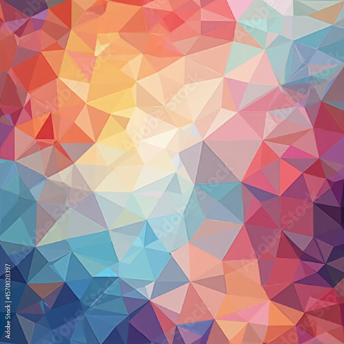 Abstract colorful geometric triangle pattern background with mosaic texture and decorative design elements