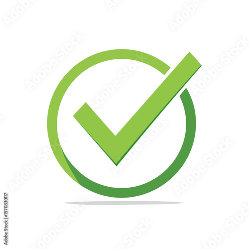 Green check mark verification icon symbol illustration correct choice design concept
