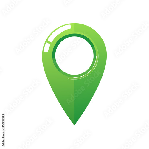 Green map pointer icon location symbol vector for gps navigation and place pinpointing