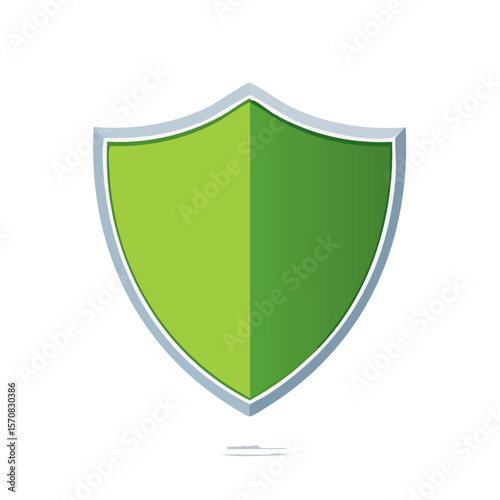Green shield illustration on black background represents security, defense, and protection.