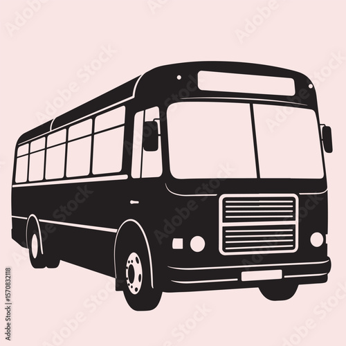 City bus silhouette vector illustration