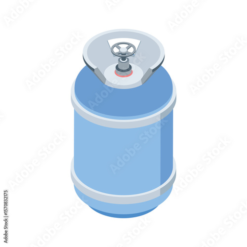 A captivating isometric style icon of gas cylinder