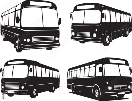 City bus silhouette vector illustration