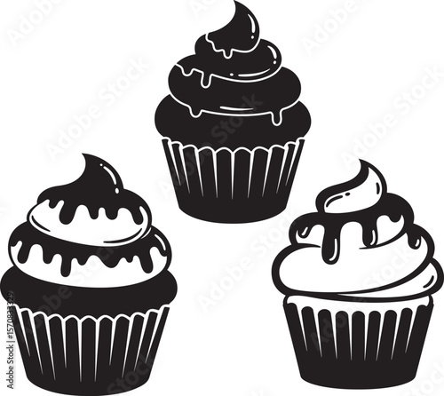 Cupcake silhouette vector illustration