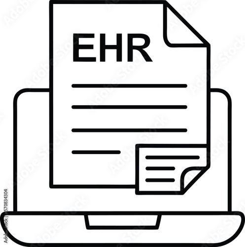 Document on a computer labeled EHR