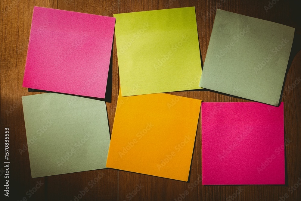 Fototapeta premium Colourful sticky notes with copy space