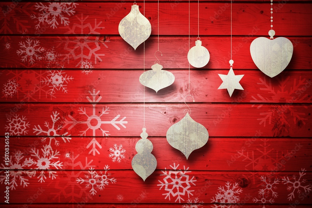 Obraz premium Christmas decorations over wood