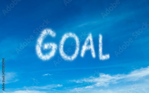 Goal written in white in sky