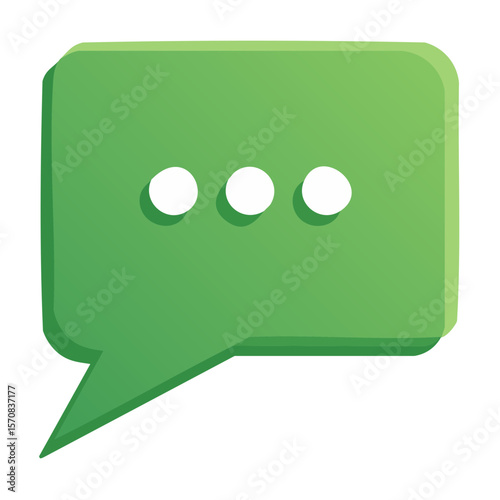 Green speech bubble with ellipsis indicates typing or waiting for a response in communication.