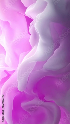 An abstract animation of intertwining translucent waves in shades of pink and purple. Smooth transitions of light enhance the sense of fluidity, creating a mesmerizing effect