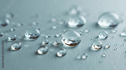水滴の美学・静けさをたたえた一粒・シルバートーンに浮かぶ水のかけら　テクスチャ