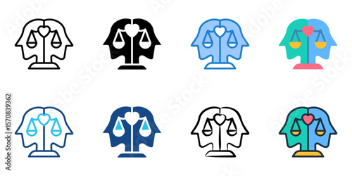 Ethics icon set multiple style collection 
