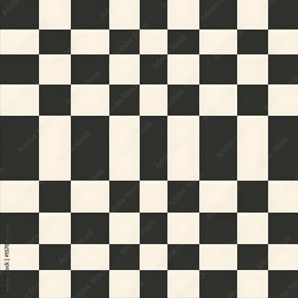 Fototapeta premium Checkered pattern floor, square tiles, black and white, background for design, graphic element