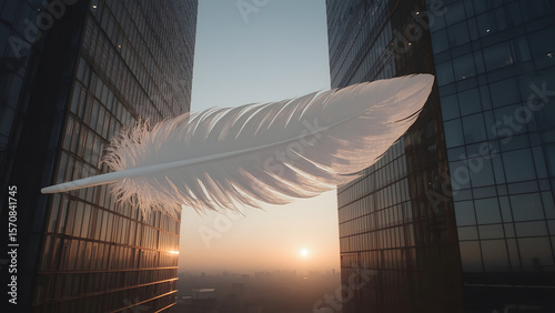 white feather on the sky