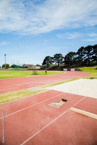 Athletics field on a sunny day