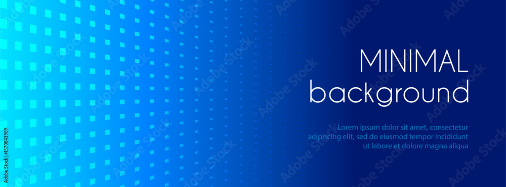 Fototapeta premium Abstract blue gradient minimal vector banner. Perspective particles textured long background for facebook cover, web header template
