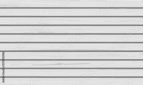 Horizontal white wooden planks background. Vector wood textured background for contemporary interior design