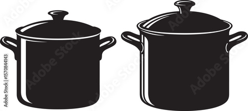 Stockpot silhouette vector illustration