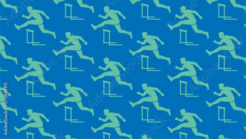 Vector seamless hurdles pattern 